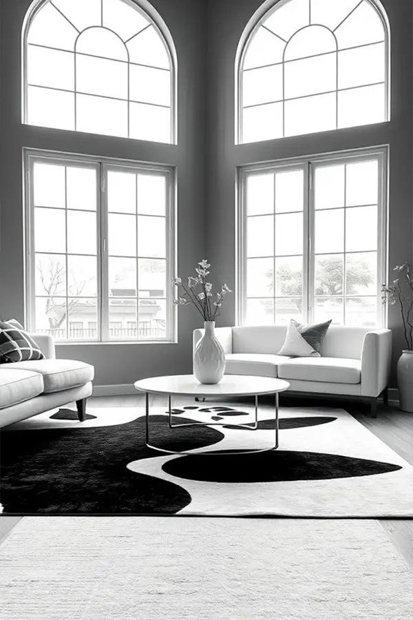 25 Rug Ideas for Living Rooms That Stand Out 21 Black and White Rugs That Pop
