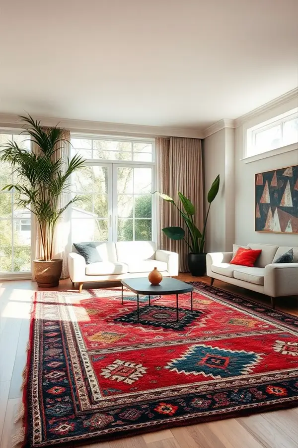 25 Rug Ideas for Living Rooms That Stand Out 13 Bold Rugs with Tribal Motifs