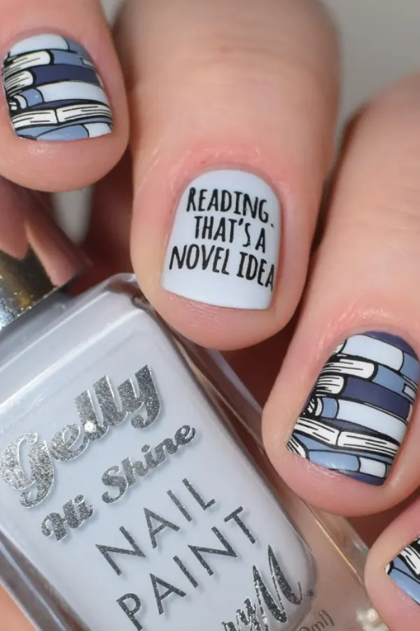 Book Lovers Nails Idea
