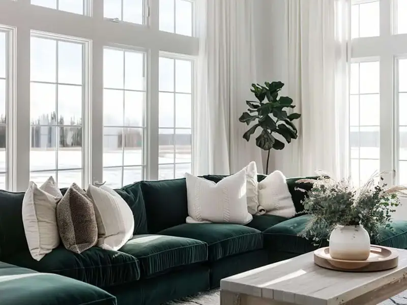 29 Green Couch Living Room Ideas with Bold Style 23 Bright Living Room with Green Sectional