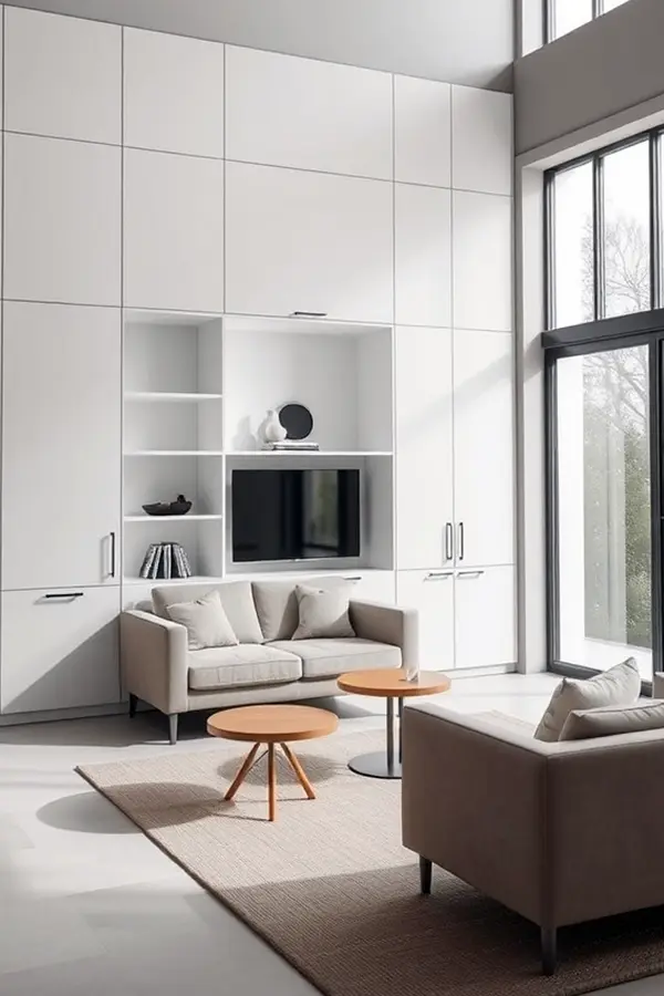 28 Minimalist Living Room Ideas That Feel Bigger 26 Build In Hidden Storage