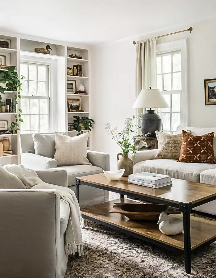 48 Glam Living Room Ideas with Timeless Style 9 Built-In Shelves As Focal Point
