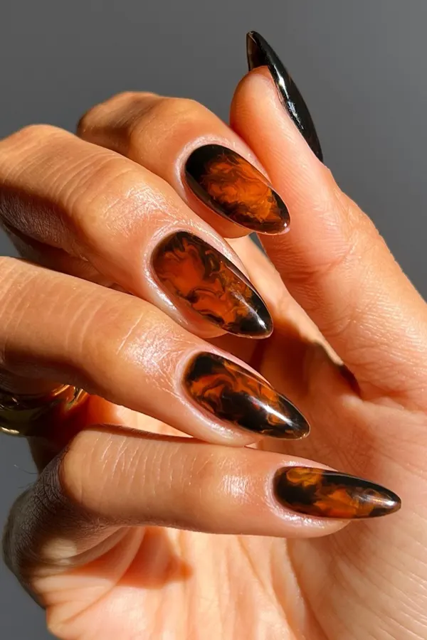 47 Cozy Cute Fall Nails Designs Autumn Mani Ideas You Must Try This Season 4 Burnt Sugar Fall Mani