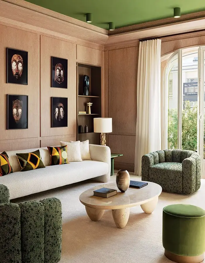 46 Green And Beige Living Room Ideas With Calm Style 37 Chic Beige Room with Green Highlights