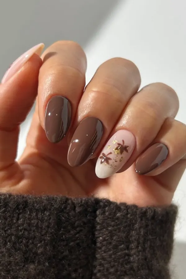47 Cozy Cute Fall Nails Designs Autumn Mani Ideas You Must Try This Season 15 Maple Swirl Chocolate Nails