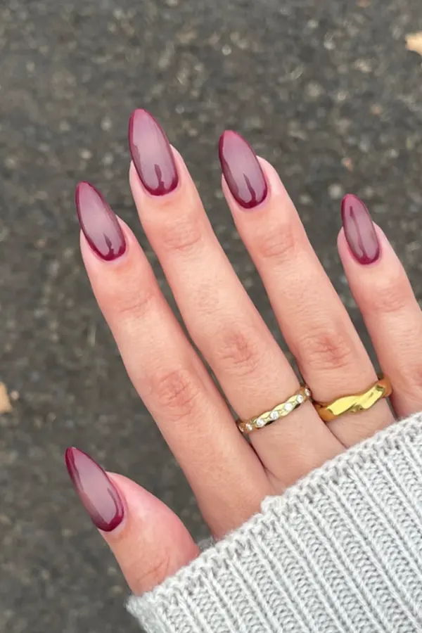 47 Cozy Cute Fall Nails Designs Autumn Mani Ideas You Must Try This Season 6 Classic Moody Burgundy Fall Nails