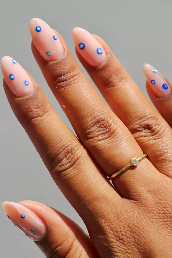 44 Simple Clear Nail Designs For Fresh, Clean, and Modern Mani Look 24 Clear Base Evil Eye Nail Art