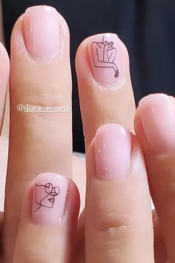 44 Simple Clear Nail Designs For Fresh, Clean, and Modern Mani Look 14 Clear Delicate Line Nails Art