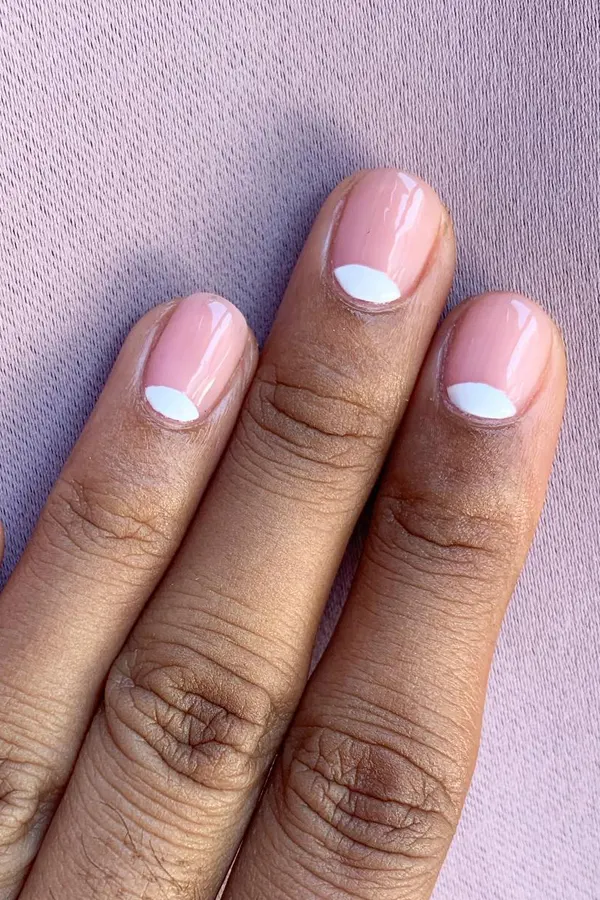 44 Simple Clear Nail Designs For Fresh, Clean, and Modern Mani Look 20 Clear Sleek Half-Moon Nails