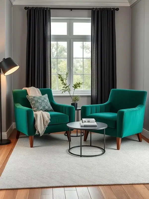 Cozy Nook with Emerald Chairs