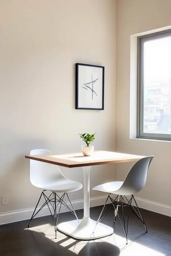 28 Minimalist Living Room Ideas That Feel Bigger 22 Create a Small Dining Spot