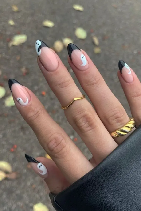 Cute Ghost Black Nails