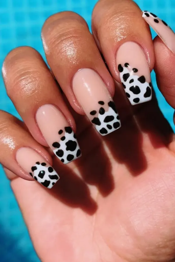 Dalmatian French Tip Nails