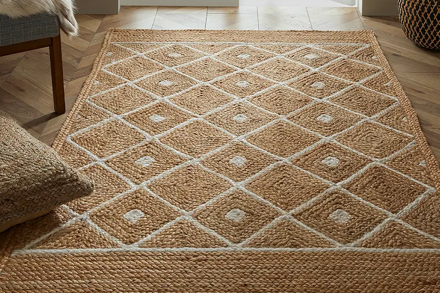 25 Rug Ideas for Living Rooms That Stand Out 12 Decorative Diamond Pattern Rug