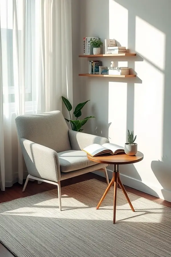 28 Minimalist Living Room Ideas That Feel Bigger 17 Design a Small Reading Corner