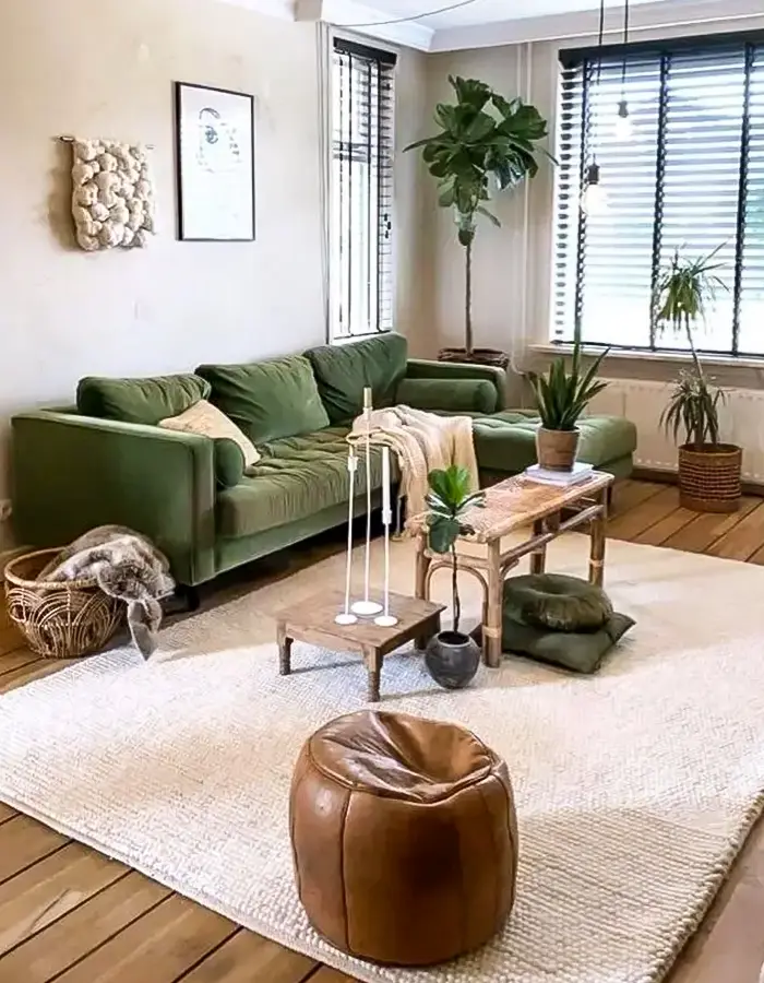 46 Green And Beige Living Room Ideas With Calm Style 19 Earthy Tones with a Green Touch