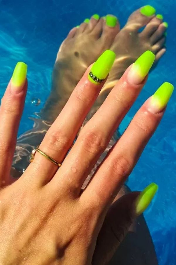 41 Fun Summer Nails Designs To Level Up Your Look This Season 17 Electric Nights in Neon Green