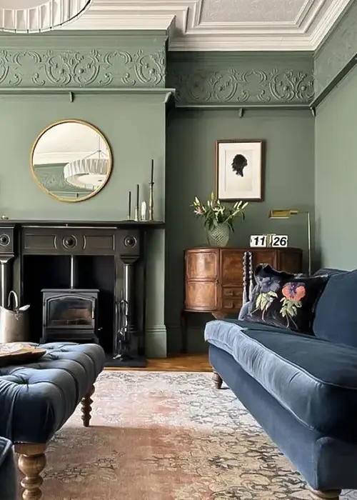 46 Calm Blue And Green Living Room Ideas 9 Elegant Contrast with Gold Accents