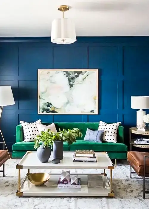 46 Calm Blue And Green Living Room Ideas 34 Elegant Contrast with Rich Textures