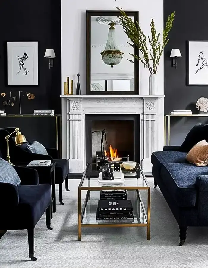 48 Blue Grey Living Room Ideas with Style and Calm 33 Elegant Living Room With Midnight Blue