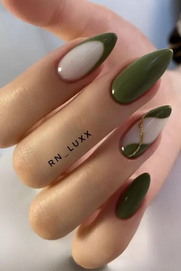French Tips and Swoops Mani