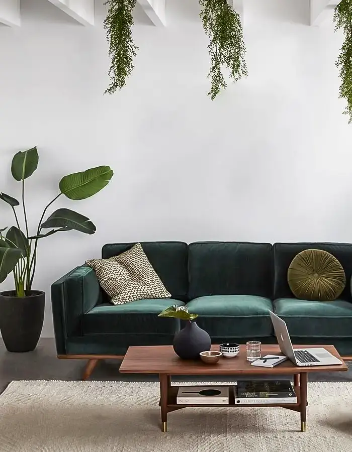 46 Green And Beige Living Room Ideas With Calm Style 14 Fresh Feel with Hanging Greenery