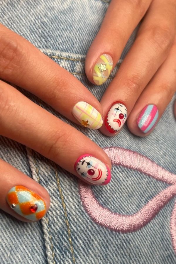 41 Fun Summer Nails Designs To Level Up Your Look This Season 4 Fun Clown Nails Art