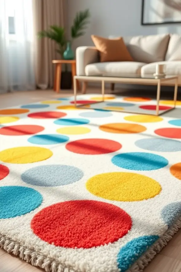 25 Rug Ideas for Living Rooms That Stand Out 7 Fun Rugs with Polka Dots