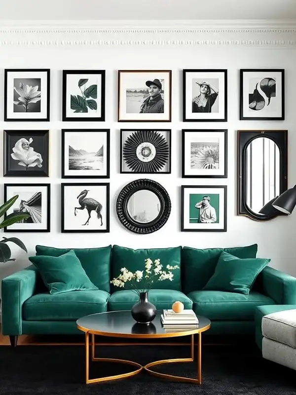 Gallery Wall in Black and Green
