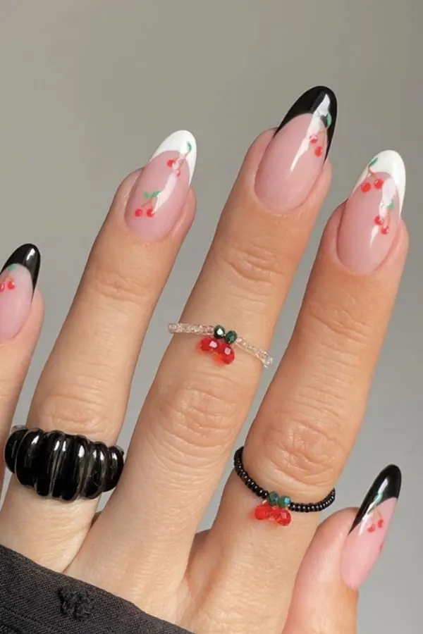 Glossy Cherry on Top Nails