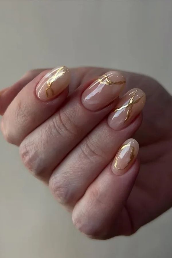 Gold Veins Over Sheer White Base