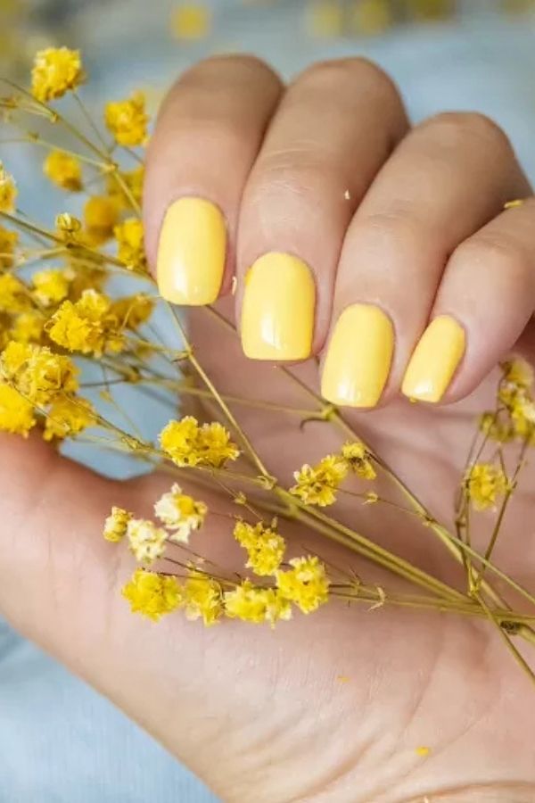 41 Fun Summer Nails Designs To Level Up Your Look This Season 12 Golden Hour Bright Yellow Nails
