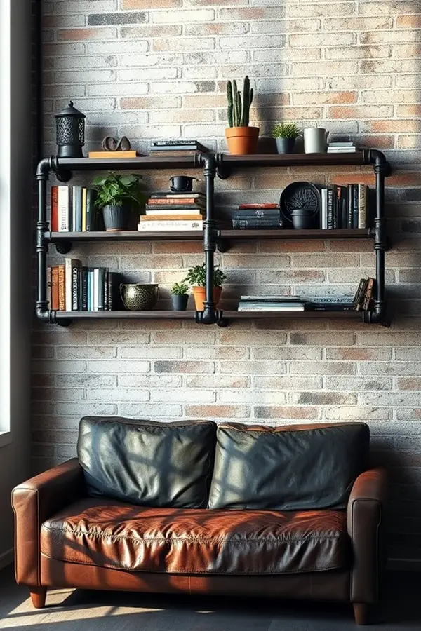 Industrial Pipe Shelves with Attitude