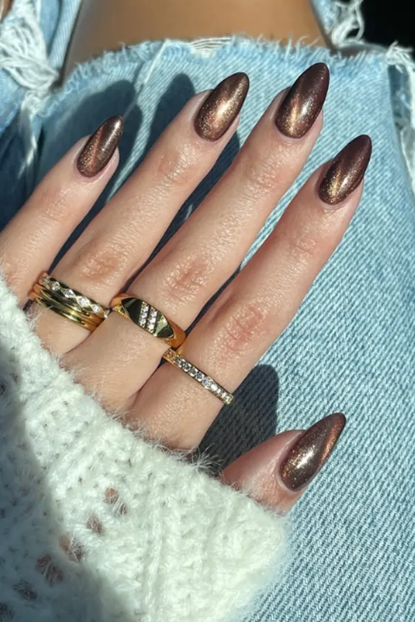 47 Cozy Cute Fall Nails Designs Autumn Mani Ideas You Must Try This Season 25 Fall Hues Iridescent Glaze Nails