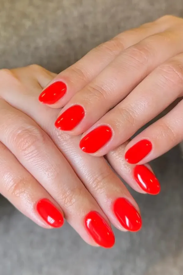 40 Classy Hot Red Nails Inspo Ideas That Never Go Out of Style 6 Ketchup Red Nails