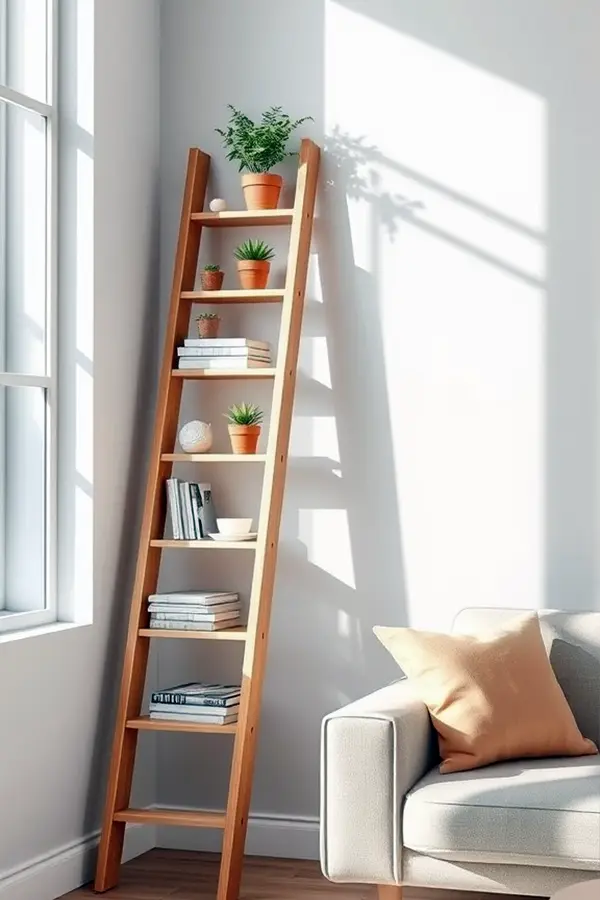 Ladder Shelves with Personality