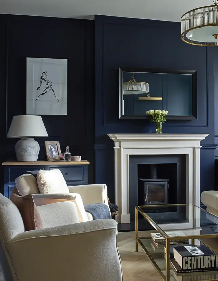 48 Blue Grey Living Room Ideas with Style and Calm 13 Layered Elegance With Deep Blue