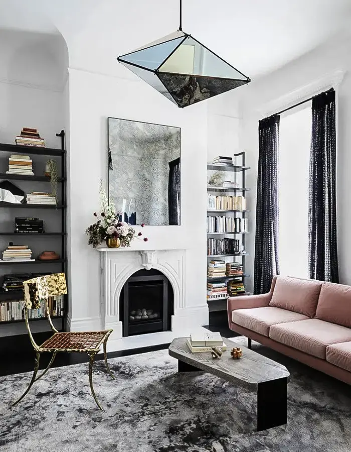 48 Glam Living Room Ideas with Timeless Style 16 Living Room With Mirror Accents