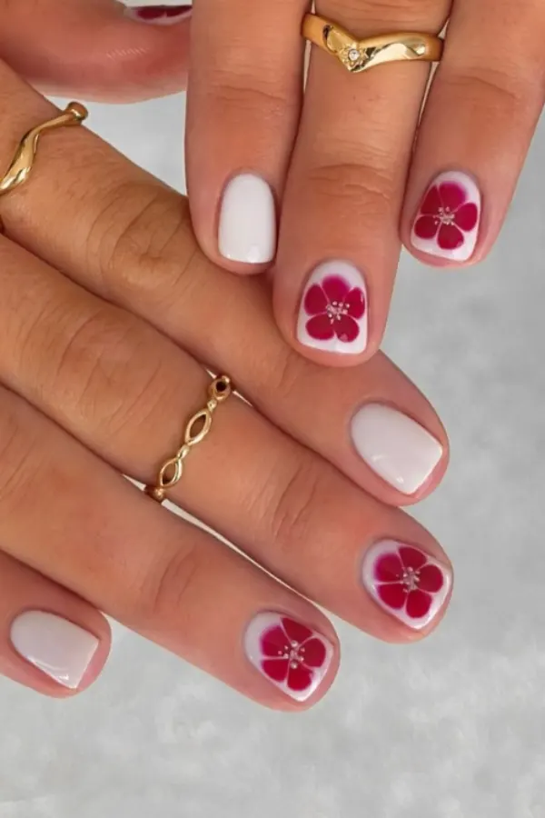 Mini Florals for Short Nails