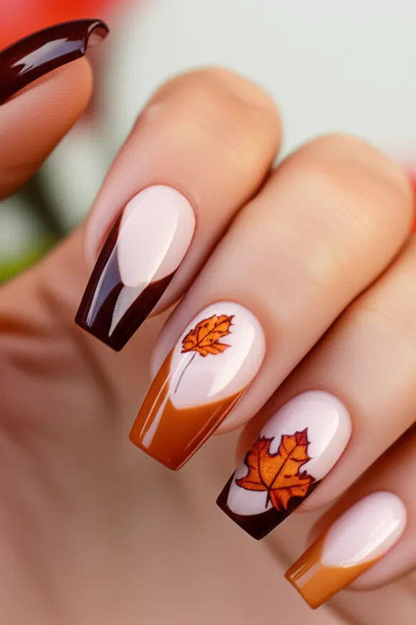 47 Cozy Cute Fall Nails Designs Autumn Mani Ideas You Must Try This Season 2 Minimalist Autumn Nail Art