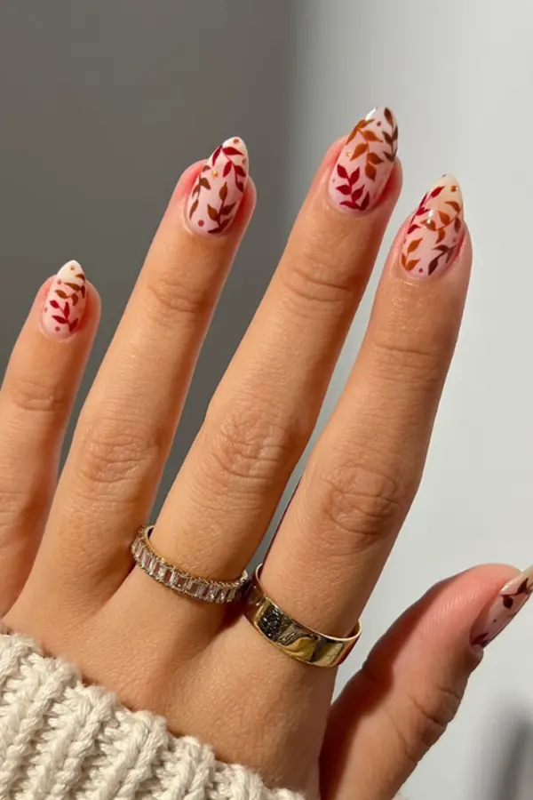 47 Cozy Cute Fall Nails Designs Autumn Mani Ideas You Must Try This Season 39 Coffee Girls Mocha Leaf Nails