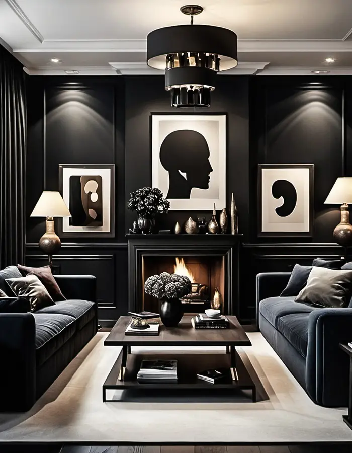 48 Glam Living Room Ideas with Timeless Style 28 Moody Living Room With Fall Drama
