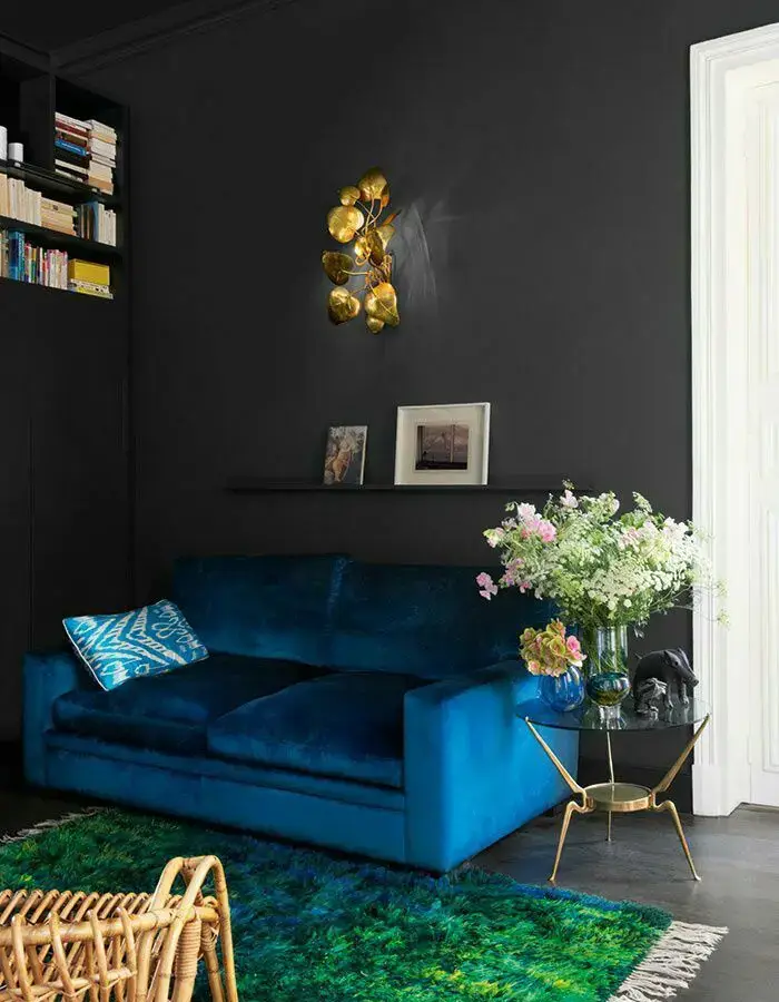 48 Blue Grey Living Room Ideas with Style and Calm 37 Moody Living Room With Jewel Tones
