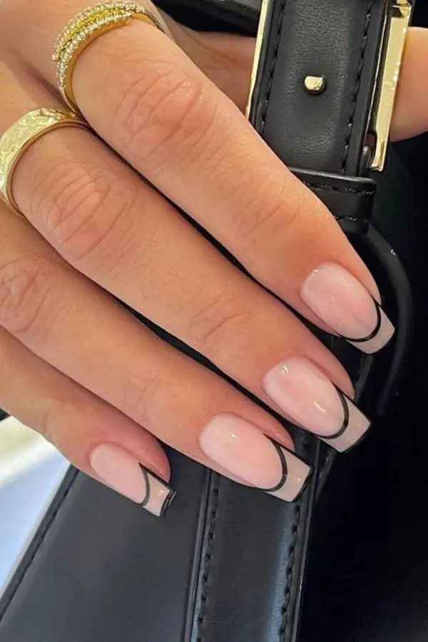 Negative Space Black Nails
