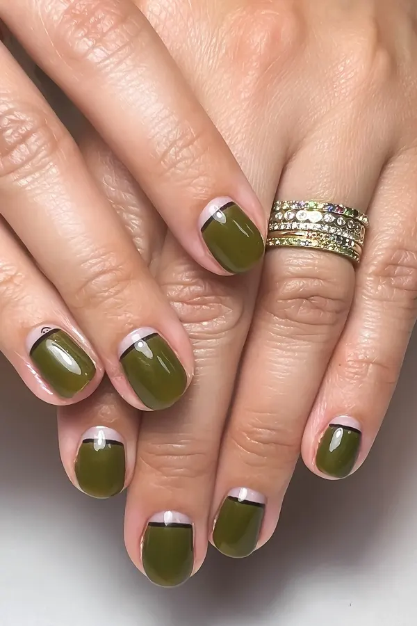 Negative Space Green Nails Designs