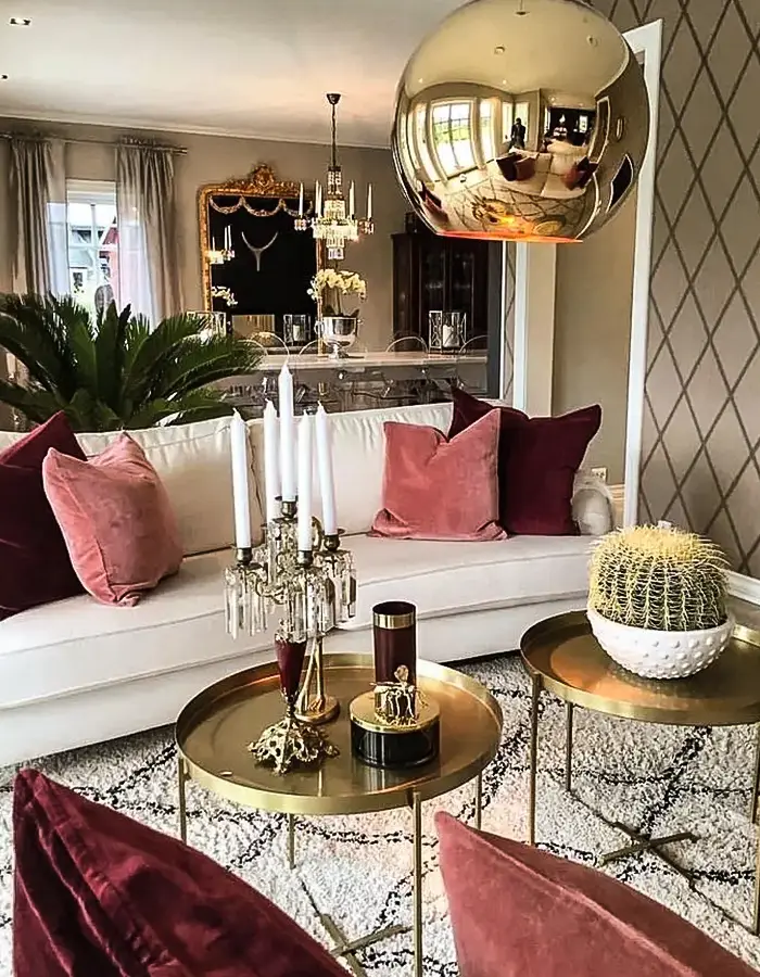 48 Glam Living Room Ideas with Timeless Style 35 Neutral Living Room With Pink Accents