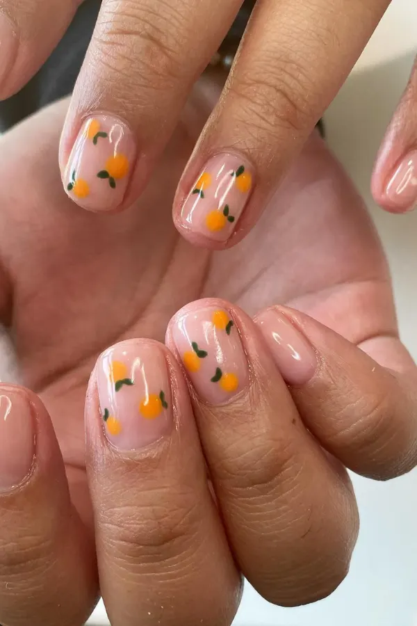 Orange Snack-Inspired Nails for School Kids