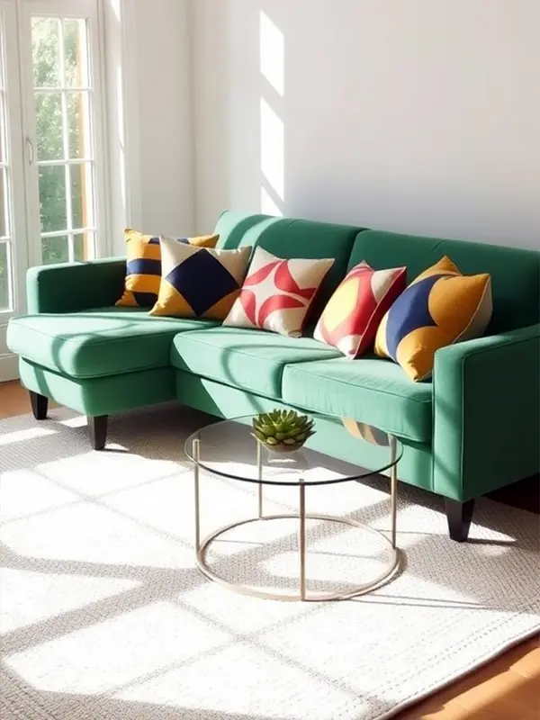 29 Green Couch Living Room Ideas with Bold Style 4 Patterned Pillows That Pop