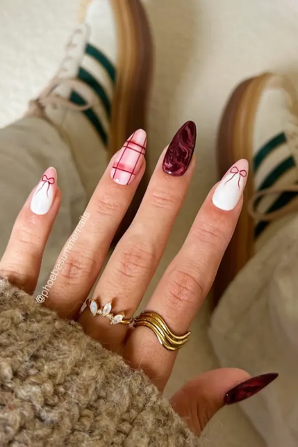 47 Cozy Cute Fall Nails Designs Autumn Mani Ideas You Must Try This Season 36 Playful Fall Mix & Match Nails
