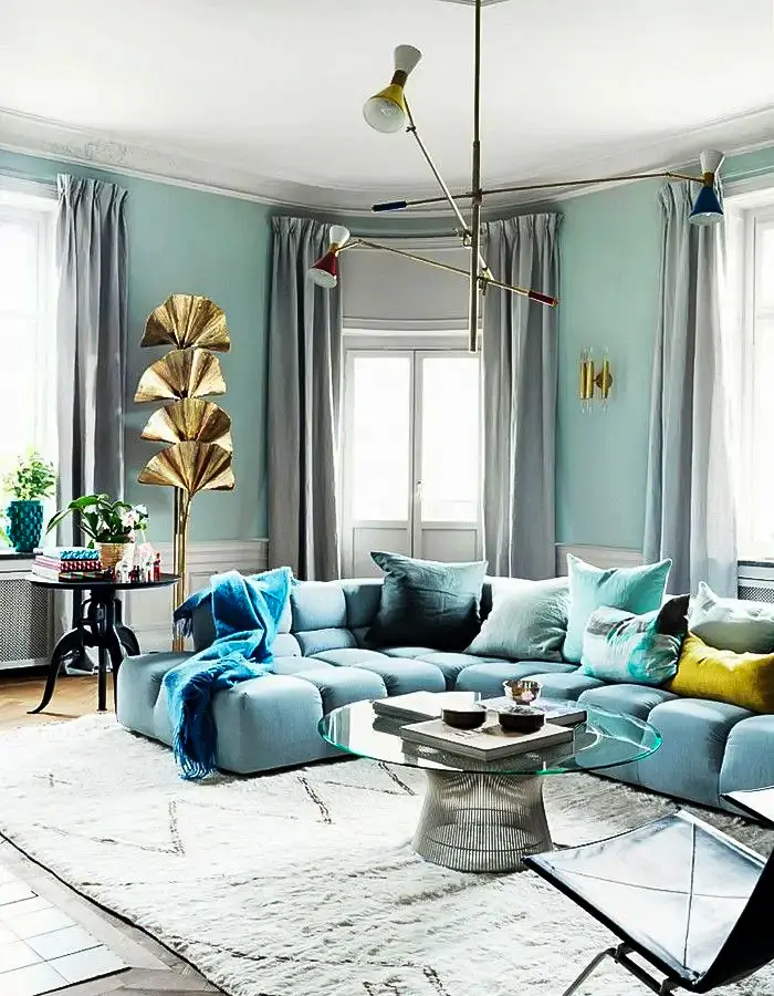48 Blue Grey Living Room Ideas with Style and Calm 23 Playful Living Room With Fresh Tones